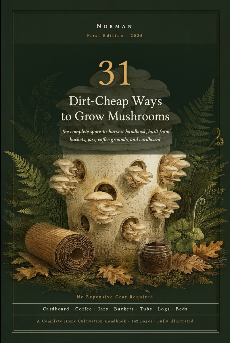 Cover of 31 Dirt-Cheap Ways to Grow Mushrooms by Norman